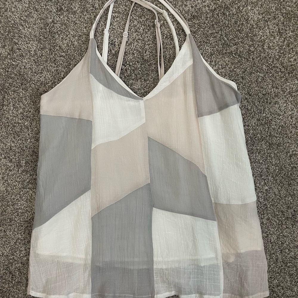 Spaghetti criss cross strap tank blouse